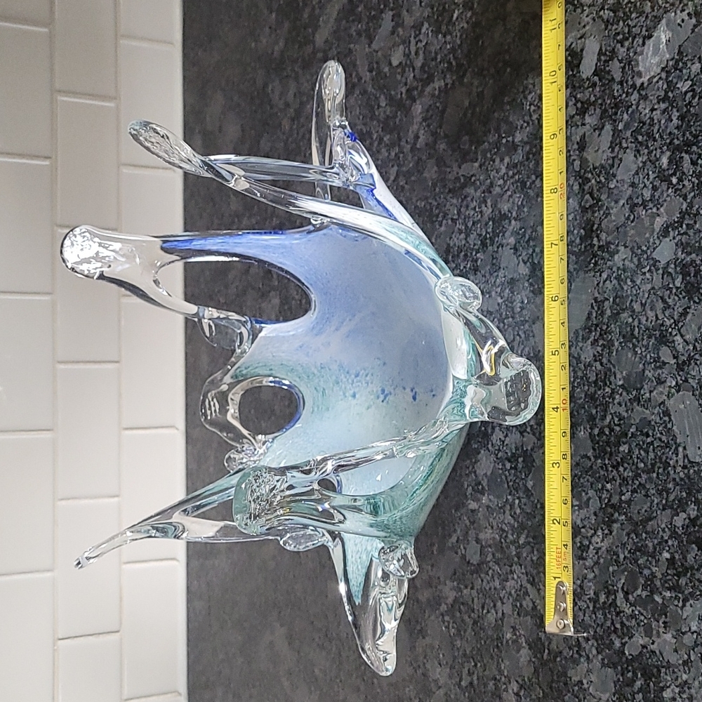 Murano Blue and Green Pulled Glass Tentacles Bowl - Picture 9 of 10
